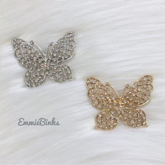 ✨3for$38 New Vintage Style Filigree Rhinestone Butterfly Brooch Pin - Picture 10 of 16